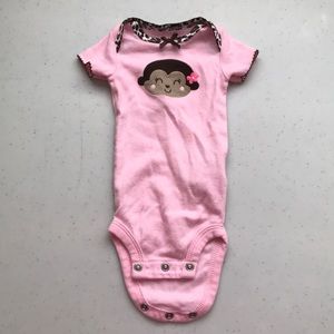 CARTER’S Onesie Monkey Face Leopard Print Snaps